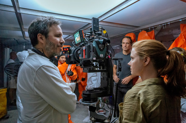 Denis Villeneuve and Amy Adams on the Set of Arrival