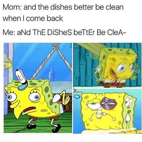 Spongebob Squarepants Meme Dishes Better Be Clean On Bingeclock