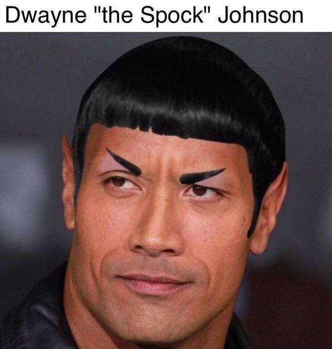 Star Trek meme dwayne the spock johnson on Bingeclock